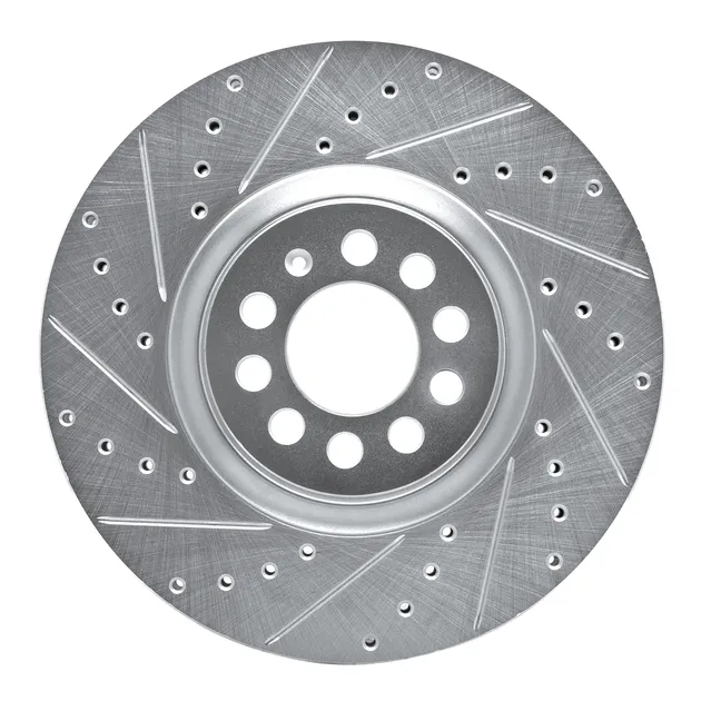 R1 Concepts EDZ-74021L Brake Rotor Drilled and Slotted Silver